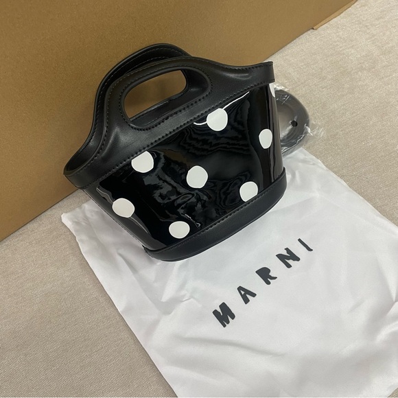 Marni Black and White Polka Dot Tote - Picture 7 of 9